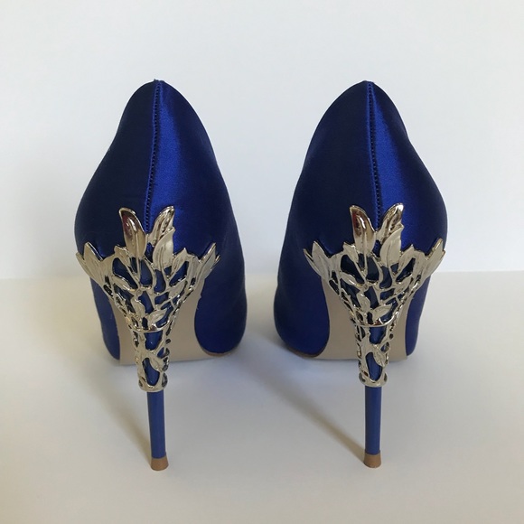 Shoes - Royal Blue Silver Detail Wedding Shoes